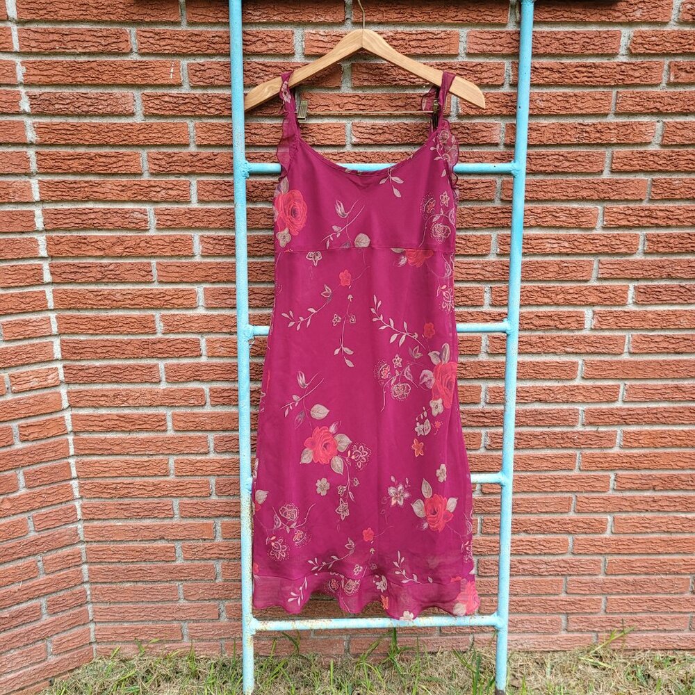 Vintage Sheer Floral Slip Dress-Fairycore Romance Alyn Paige Made in the U.S.A.